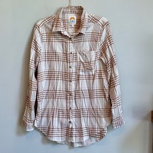 C&C California Beige Plaid Flannel Shirt